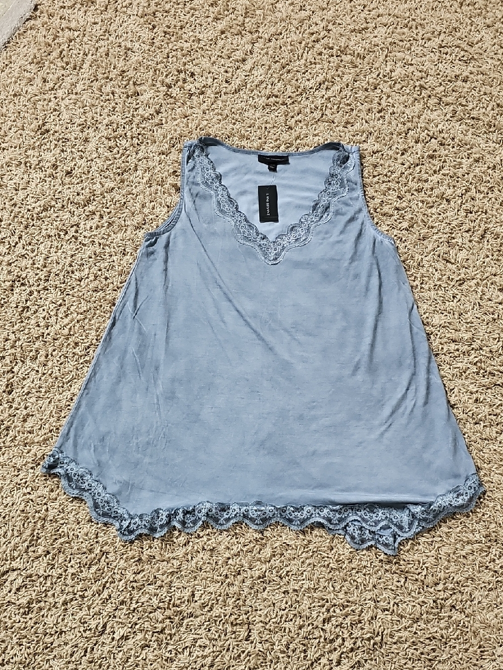 NWT Lane Bryant Tank Top Lace Trim Sleeveless Sharkbite 10/12 The Tee Shop